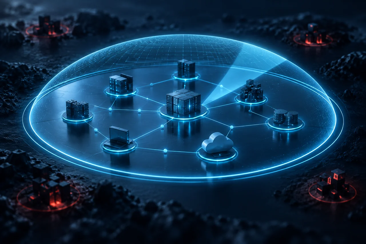 Continuous security visibility across a protected connected environment