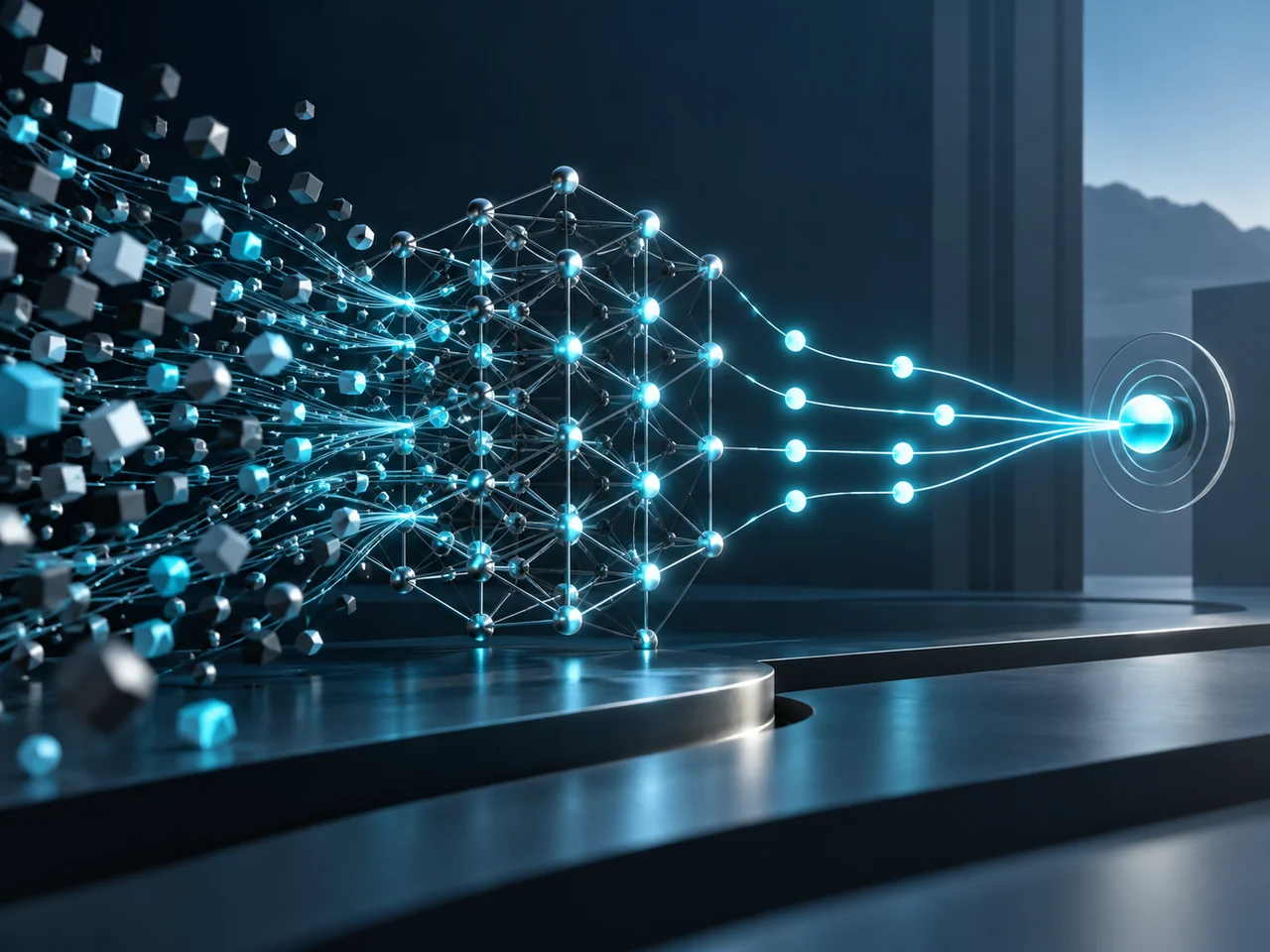 Structured artificial intelligence network transforming data into a clear decision