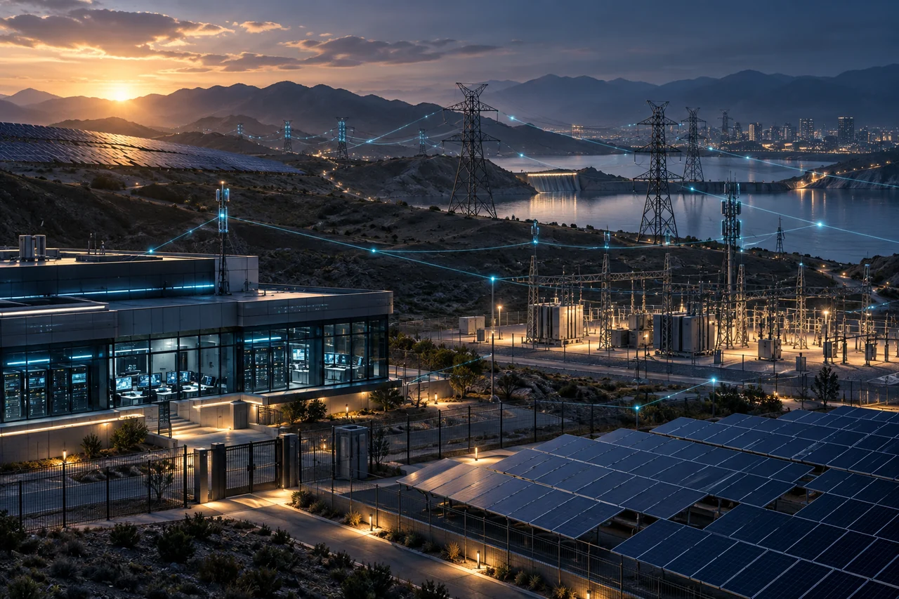 Resilient solar, substation, and transmission infrastructure connected to operational control systems