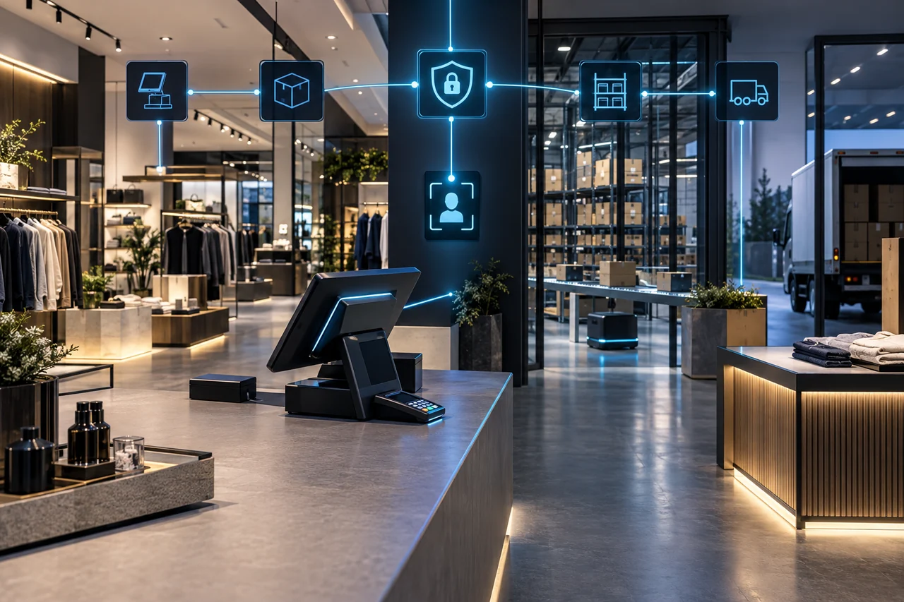 Secure connected point-of-sale, inventory, and fulfillment systems in a modern retail environment
